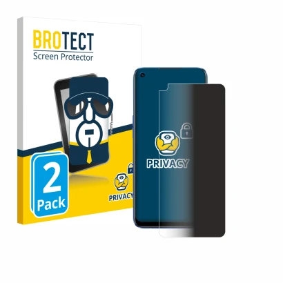 Parte frontal de un envase de producto con el logotipo de la marca BROTECT. Al lado se muestra el dispositivo realme 6 con su 