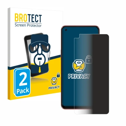 Parte frontal de un envase de producto con el logotipo de la marca BROTECT. Al lado se muestra el dispositivo OnePlus Nord 2 c