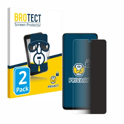 Parte frontal de un envase de producto con el logotipo de la marca BROTECT. Al lado se muestra el dispositivo Xiaomi Redmi Not