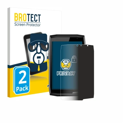 Parte frontal de un envase de producto con el logotipo de la marca BROTECT. Al lado se muestra el dispositivo Crosscall Core T