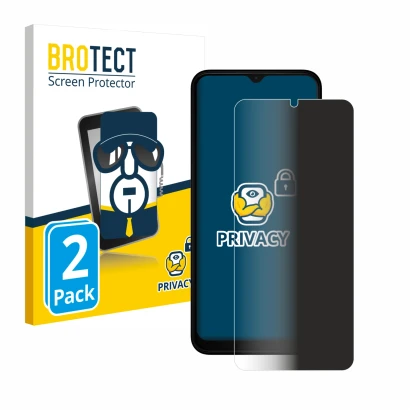 Parte frontal de un envase de producto con el logotipo de la marca BROTECT. Al lado se muestra el dispositivo Nokia C32 con su