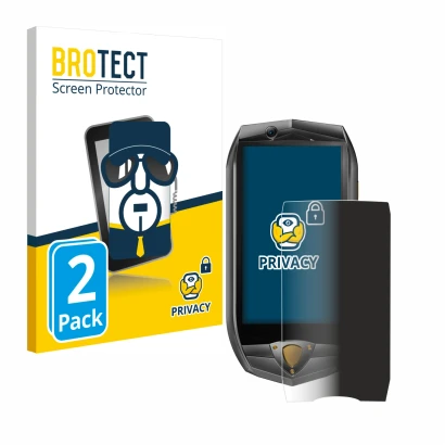 Parte frontal de un envase de producto con el logotipo de la marca BROTECT. Al lado se muestra el dispositivo Oukitel K16 con 