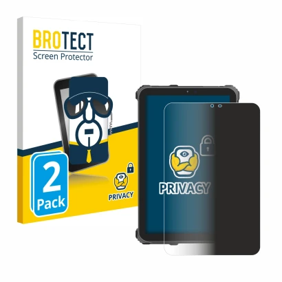 Parte frontal de un envase de producto con el logotipo de la marca BROTECT. Al lado se muestra el dispositivo Oukitel RT3 Pro 