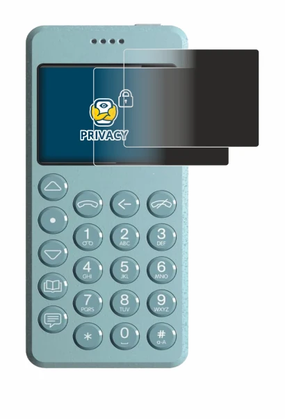 Imagen del dispositivo Punkt MP02 con una amplia variedad de protectores de pantalla.