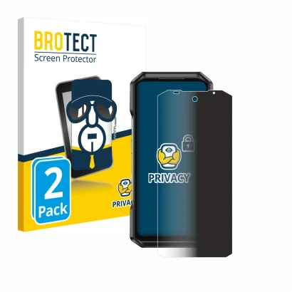 Parte frontal de un envase de producto con el logotipo de la marca BROTECT. Al lado se muestra el dispositivo Ulefone Armor 27