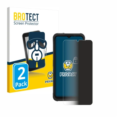 Parte frontal de un envase de producto con el logotipo de la marca BROTECT. Al lado se muestra el dispositivo AGM H Max con su