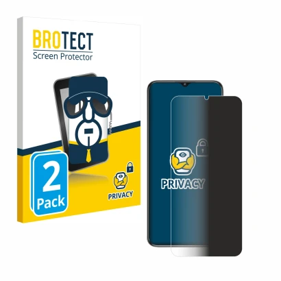 Parte frontal de un envase de producto con el logotipo de la marca BROTECT. Al lado se muestra el dispositivo Oukitel C1 con s