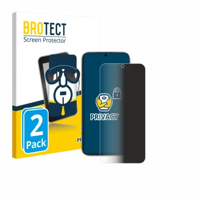 Parte frontal de un envase de producto con el logotipo de la marca BROTECT. Al lado se muestra el dispositivo Honor Magic 8 co