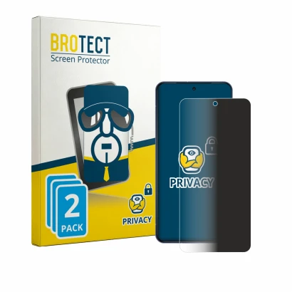 Parte frontal de un envase de producto con el logotipo de la marca BROTECT. Al lado se muestra el dispositivo Sharp Aquos R11 