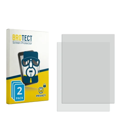 Parte frontal de un envase de producto con el logotipo de la marca BROTECT. Al lado está el protector de pantalla correspondie