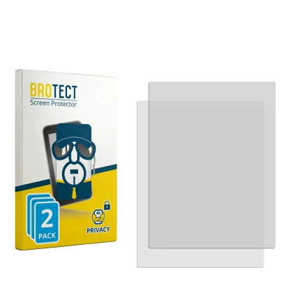 Parte frontal de un envase de producto con el logotipo de la marca BROTECT. Al lado está el protector de pantalla correspondie