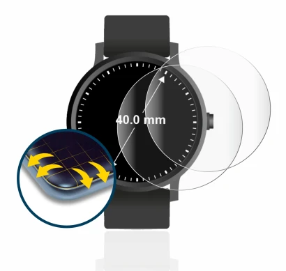 Imagen del dispositivo Relojes (Circular, ø: 40 mm) con una amplia variedad de protectores de pantalla.