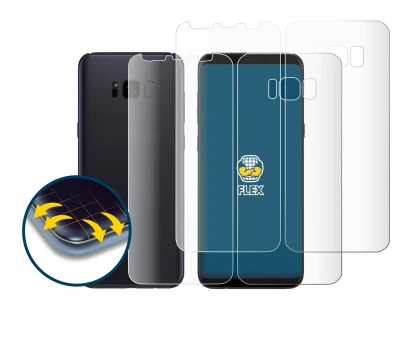 Imagen del dispositivo Samsung Galaxy S8 (Frontal+Trasero) con una amplia variedad de protectores de pantalla.