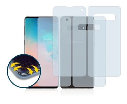 Imagen del dispositivo Samsung Galaxy S10 (Frontal+Trasero) con una amplia variedad de protectores de pantalla.