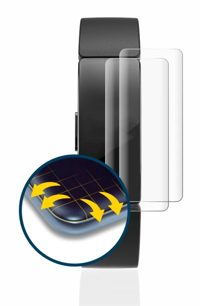 Imagen del dispositivo Fitbit Inspire HR con una amplia variedad de protectores de pantalla.