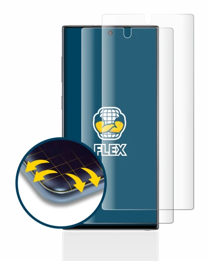 Imagen del dispositivo Samsung Galaxy Note 10 con una amplia variedad de protectores de pantalla.