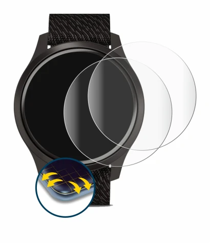Imagen del dispositivo Garmin vivomove Style (42 mm) con una amplia variedad de protectores de pantalla.