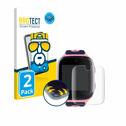 Parte frontal de un envase de producto con el logotipo de la marca BROTECT. Al lado se muestra el dispositivo Xplora 4 con su 