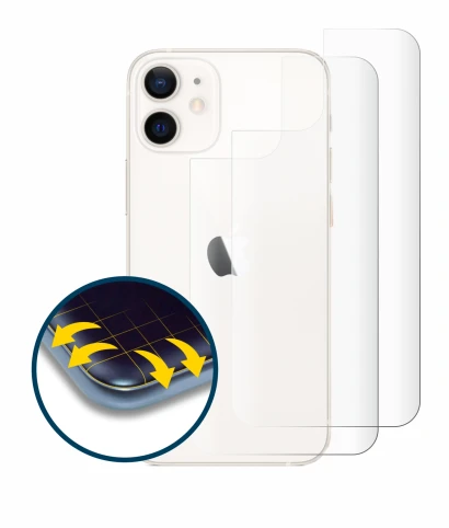Imagen del dispositivo Apple iPhone 12 mini (Trasero) con una amplia variedad de protectores de pantalla.
