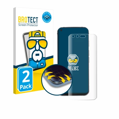 Parte frontal de un envase de producto con el logotipo de la marca BROTECT. Al lado se muestra el dispositivo Caterpillar Cat 