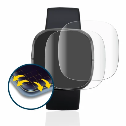 Imagen del dispositivo Fitbit Sense con una amplia variedad de protectores de pantalla.