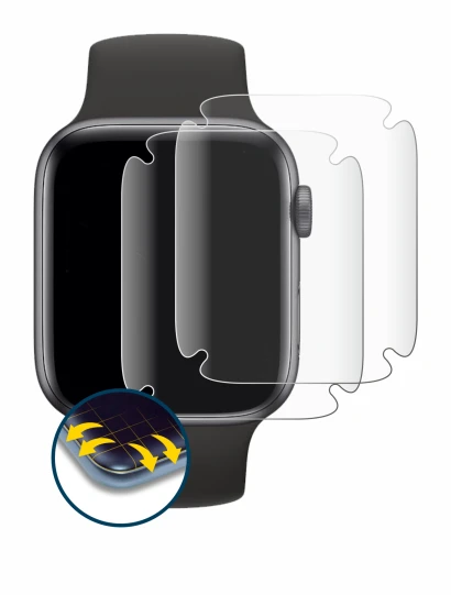Imagen del dispositivo Apple Watch SE (44 mm) con una amplia variedad de protectores de pantalla.