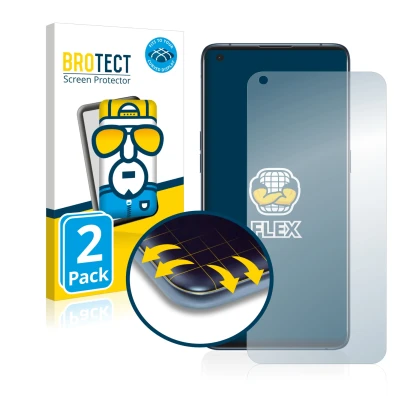 Parte frontal de un envase de producto con el logotipo de la marca BROTECT. Al lado se muestra el dispositivo Oppo Find X3 Pro