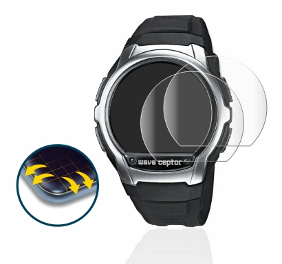 Imagen del dispositivo Casio Wave Ceptor WV-58 con una amplia variedad de protectores de pantalla.