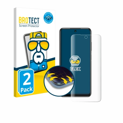 Parte frontal de un envase de producto con el logotipo de la marca BROTECT. Al lado se muestra el dispositivo Xiaomi Redmi Not