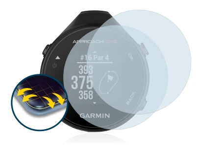 Imagen del dispositivo Garmin Approach G12 con una amplia variedad de protectores de pantalla.