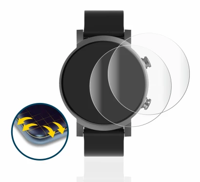 Imagen del dispositivo Mobvoi Ticwatch E3 con una amplia variedad de protectores de pantalla.