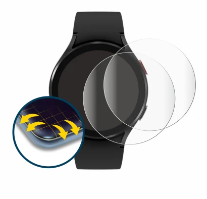 Imagen del dispositivo Samsung Galaxy Watch 4 (44mm) con una amplia variedad de protectores de pantalla.