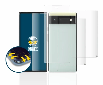 Imagen del dispositivo Google Pixel 6 (Frontal+Trasero) con una amplia variedad de protectores de pantalla.