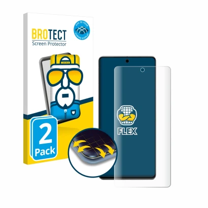 Parte frontal de un envase de producto con el logotipo de la marca BROTECT. Al lado se muestra el dispositivo Google Pixel 7 P