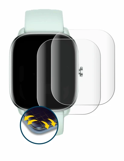 Imagen del dispositivo Huami Amazfit GTS 4 Mini con una amplia variedad de protectores de pantalla.