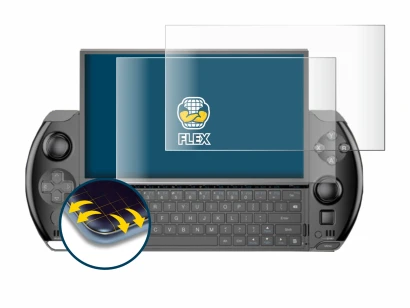 Imagen del dispositivo GPD Win 4 con una amplia variedad de protectores de pantalla.