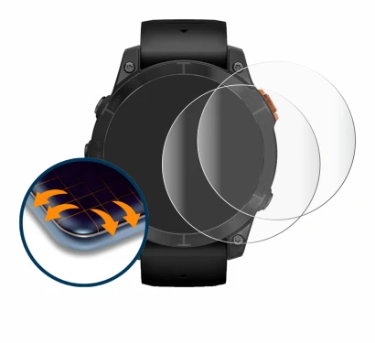 Imagen del dispositivo Garmin Fenix 7 Pro Solar (47 mm) con una amplia variedad de protectores de pantalla.