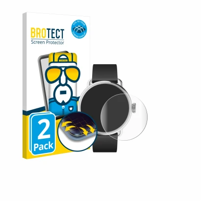 Parte frontal de un envase de producto con el logotipo de la marca BROTECT. Al lado se muestra el dispositivo Withings ScanWat