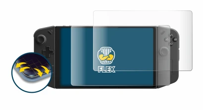 Imagen del dispositivo Lenovo Legion Go con una amplia variedad de protectores de pantalla.