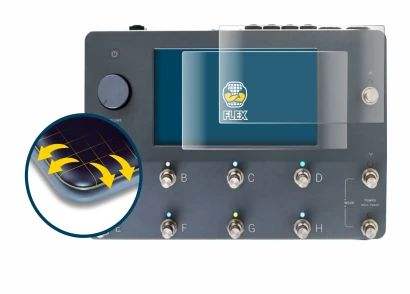 Imagen del dispositivo Neural DSP Quad Cortex con una amplia variedad de protectores de pantalla.