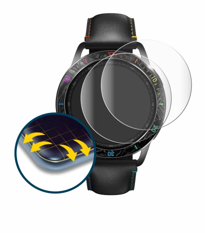 Imagen del dispositivo Xiaomi Watch S3 con una amplia variedad de protectores de pantalla.