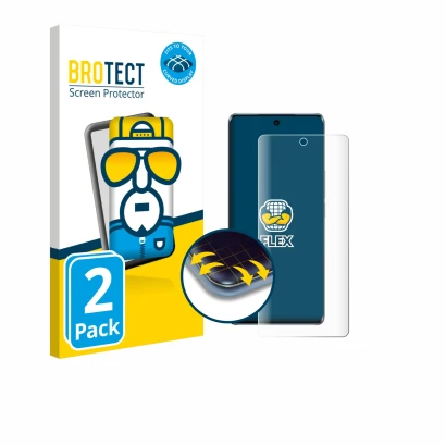 Parte frontal de un envase de producto con el logotipo de la marca BROTECT. Al lado se muestra el dispositivo Vivo V30 Pro con