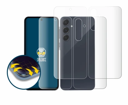 Imagen del dispositivo Samsung Galaxy A35 5G (Frontal+Trasero) con una amplia variedad de protectores de pantalla.