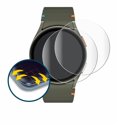 Imagen del dispositivo Samsung Galaxy Watch 7 (40 mm) con una amplia variedad de protectores de pantalla.
