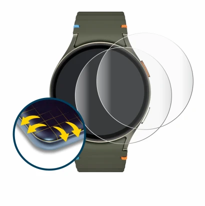 Imagen del dispositivo Samsung Galaxy Watch 7 (44 mm) con una amplia variedad de protectores de pantalla.