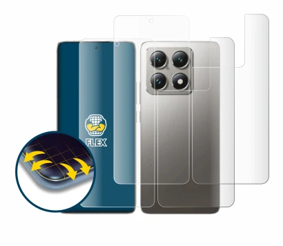 Imagen del dispositivo Xiaomi 14T Pro (Frontal+Trasero) con una amplia variedad de protectores de pantalla.