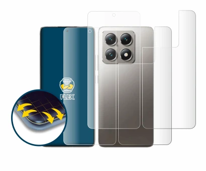 Imagen del dispositivo Xiaomi 14T (Frontal+Trasero) con una amplia variedad de protectores de pantalla.