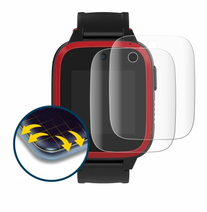 Imagen del dispositivo Xplora Let's Go con una amplia variedad de protectores de pantalla.