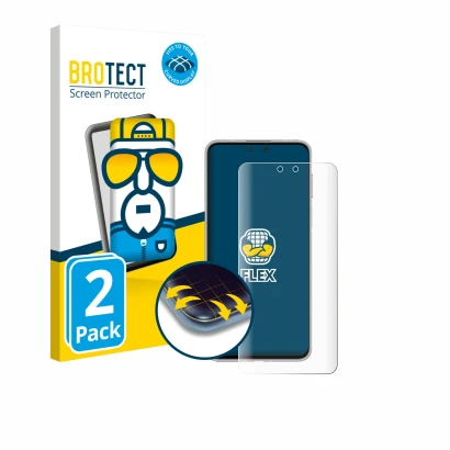 Parte frontal de un envase de producto con el logotipo de la marca BROTECT. Al lado se muestra el dispositivo Huawei Mate 70 P