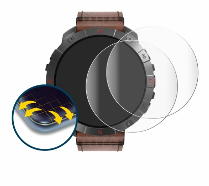 Imagen del dispositivo Polar Grit X2 Pro Titan con una amplia variedad de protectores de pantalla.